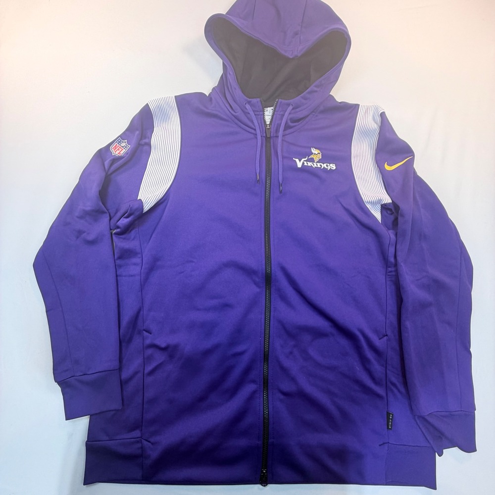 Minnesota Vikings Nike Therma-FIT Hoodie Mens XL NFL On Field Full Zip Purple